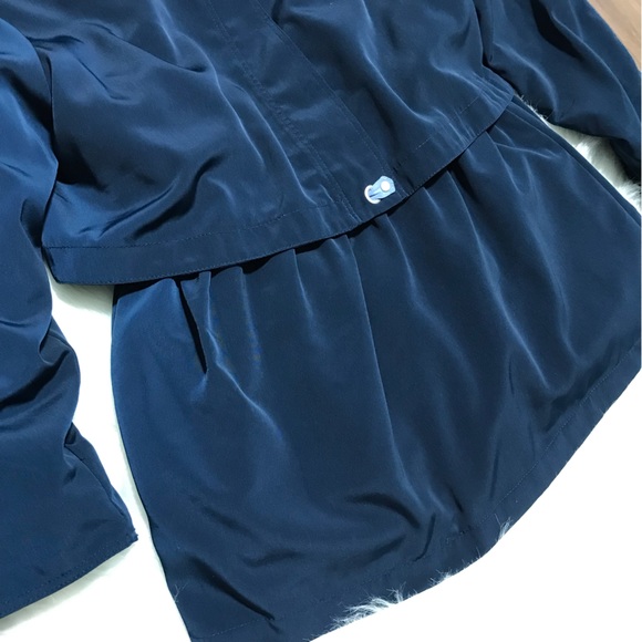 MULBERRY STEET Women's Royal & Light Blue COAT Plaid Lined Drawstring Waist sz M - Picture 7 of 9